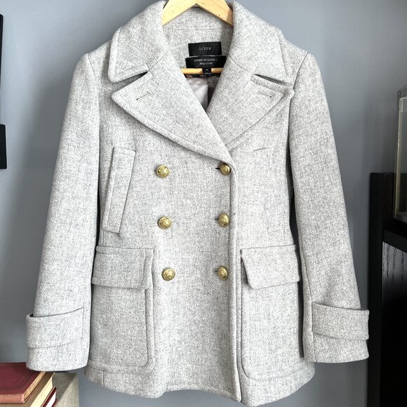 🎉HP🎉 J.Crew Majesty Stadium Cloth Peacoat (Gray) 2P - Picture 1 of 13